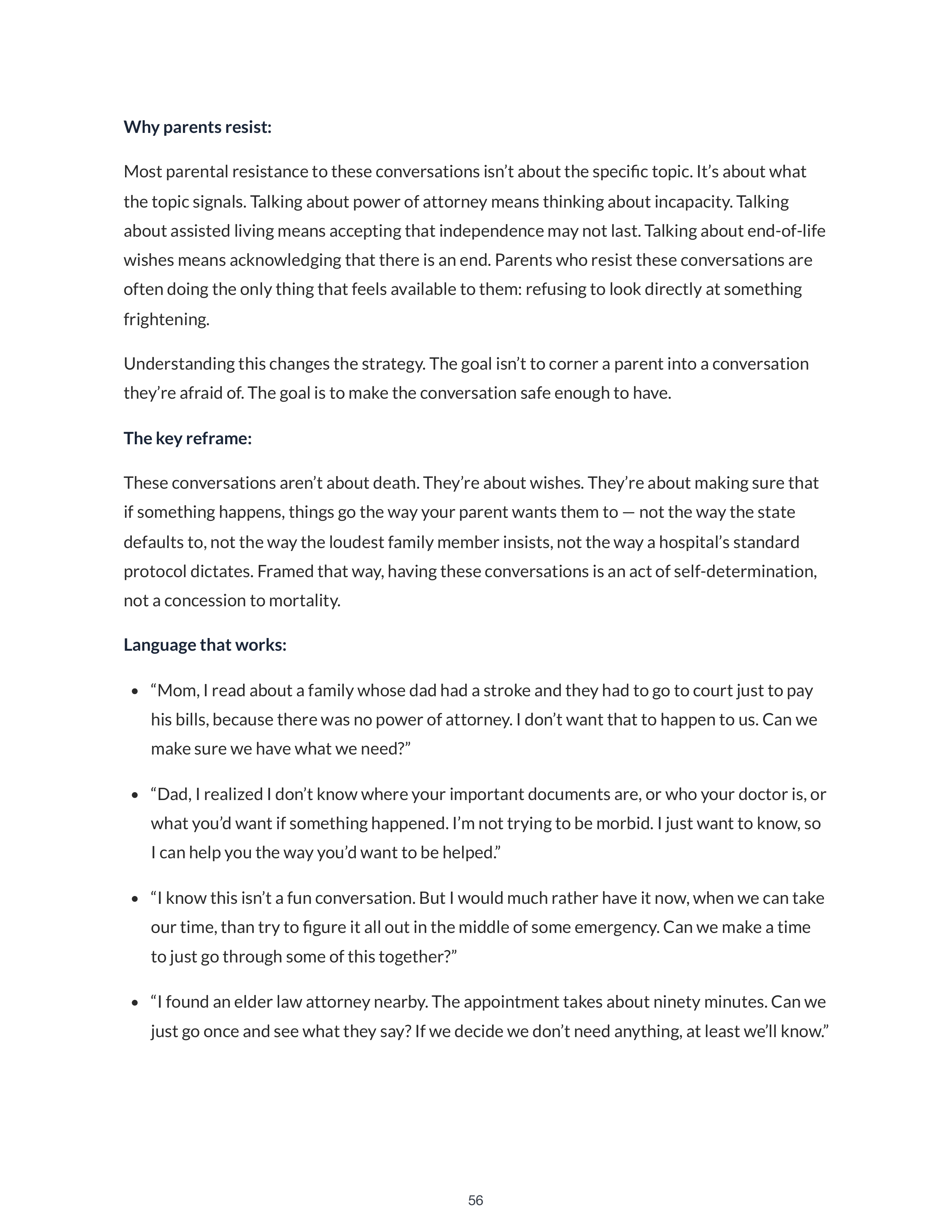Sample page — Language That Works conversation scripts
