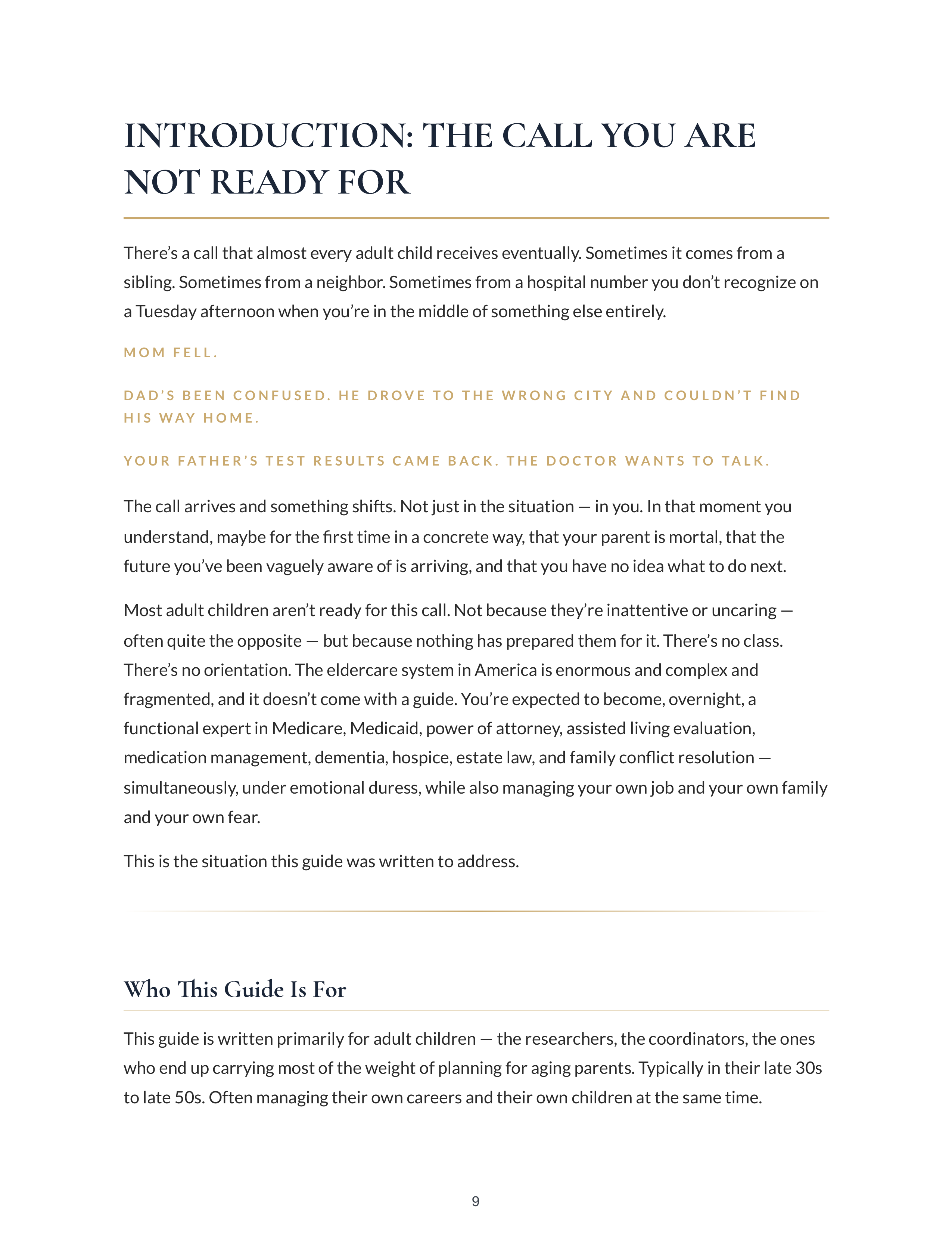 Sample page — Introduction: The Call You Are Not Ready For